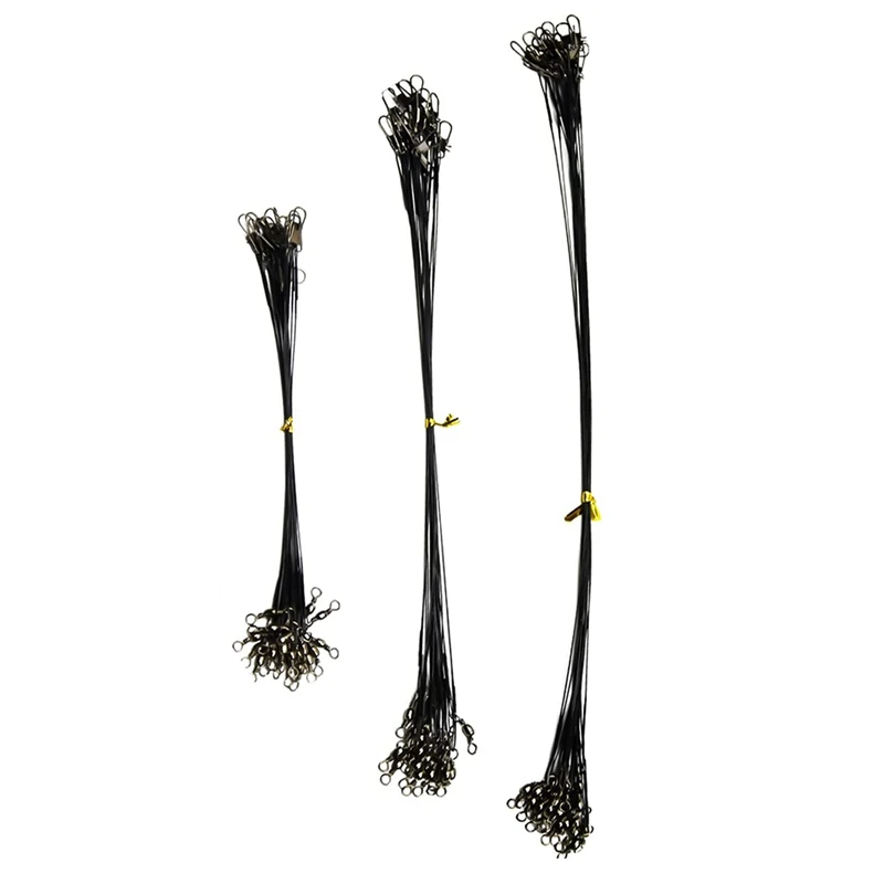 

72Pcs Anti-Bite Fishing Wire Trace Leaders Lure Wire Trace Pike Traces Wire 15Cm 20Cm 25Cm Trace Leaders With Snap