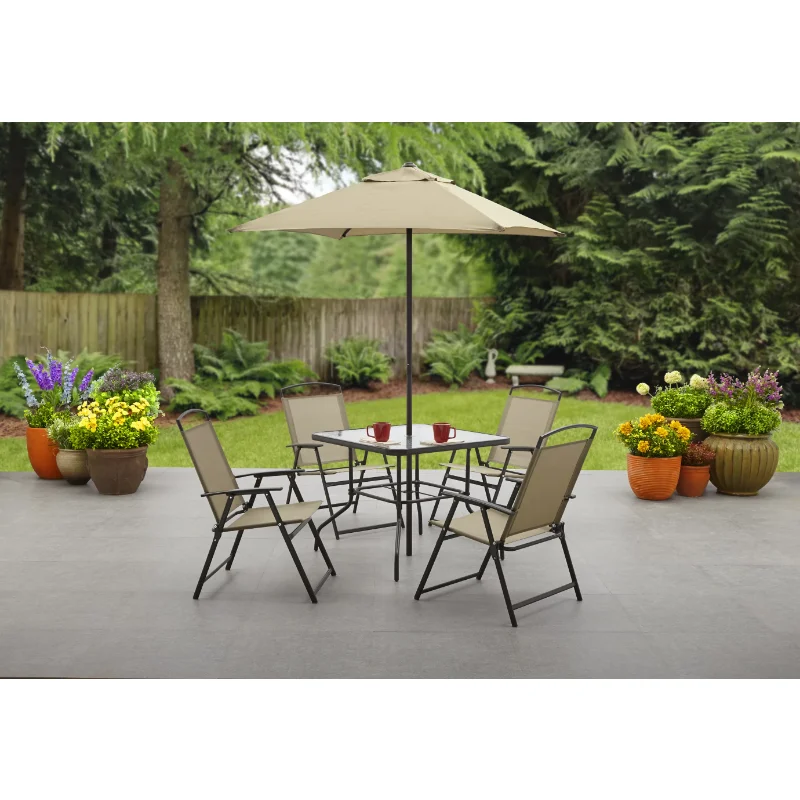 

Albany Lane 6 Piece Outdoor Patio Dining Set, Tan Outdoor Furniture Set