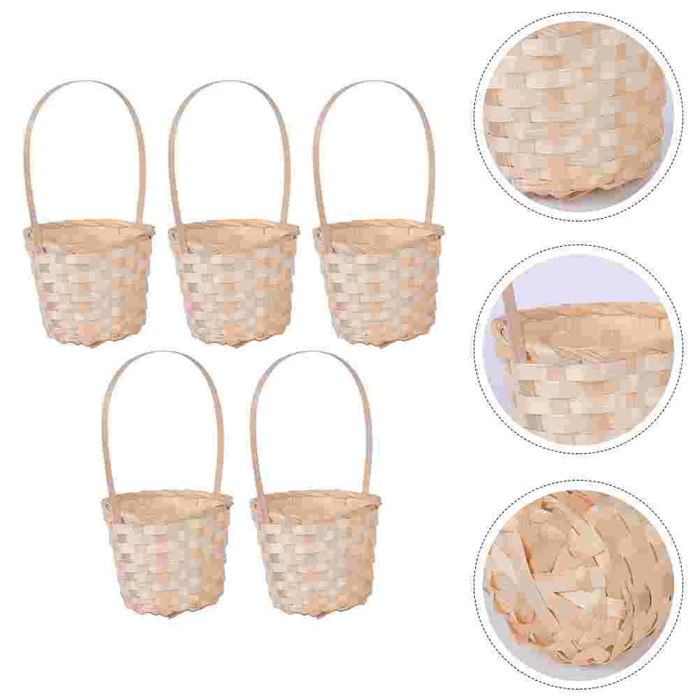 

5pcs Rustic Basket Decor Rustic Wedding Ornament Flower Basket
