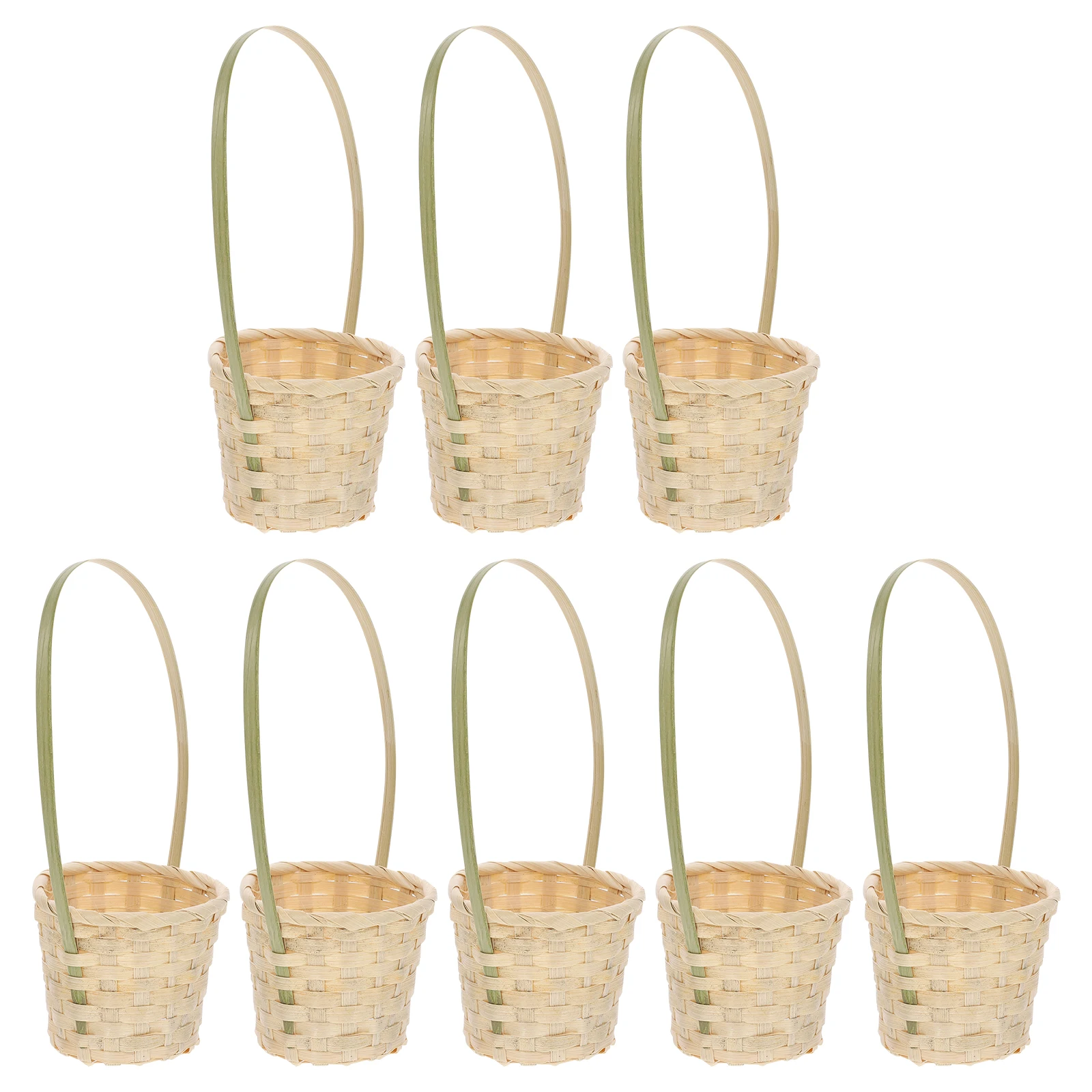 

8Pcs Bamboo Woven Fruit Storage Basket Outdoor Basket Handmade Flower Baskets