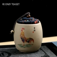 chinese stoneware tea caddy ceramic sealed tea leaf organizer candy containers travel portable tea box coffee storage tank