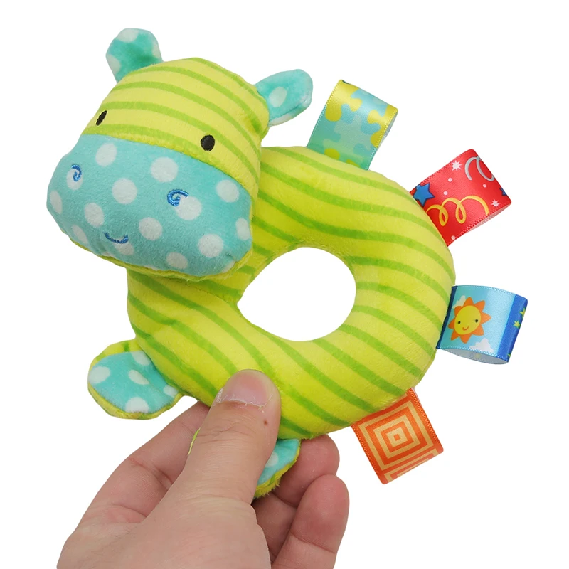 

Baby Rattle Cartoon Hippo Sheep Animal Plush Rattle Ring Bell Newborn Hand Grasp Toy Soft Mobile Infant Crib Dolls For Kids