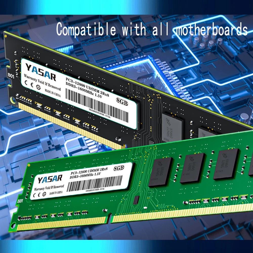 YASAR 4 ГБ 8 настольная память Ram DDR3 1600 МГц 1333 1066 PC3-12800U PC3-10600 PC3-8500 UDIMM 1 5 В 2RX8