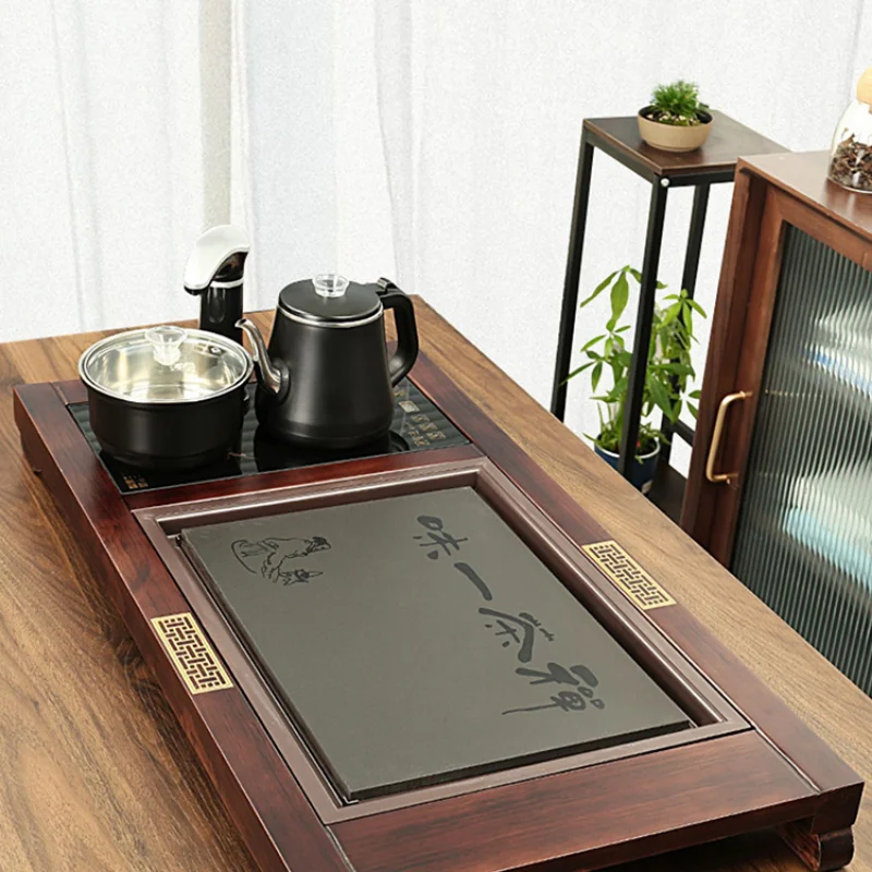 

Гонг фу сервировочные чайные подносы роскошный прямоугольный китайский чайный поднос деревянный дренаж бандежа Para Cha офисные аксессуары ...