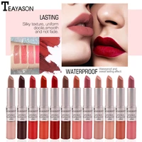 12 colors long last waterproof nude matte glossy lip gloss lipstick lip balm sexy red lip tint fashion makeup women best gift