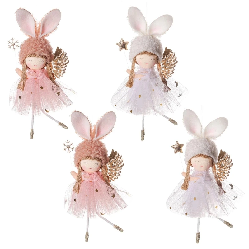 

Pack of 4pcs Angel Hanging Doll Christmas Tree Hanging Pendant Door Wall Decor