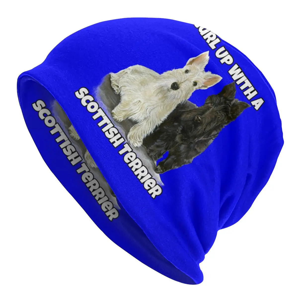 Unisex Bonnet Knitting Hat Curl Up With A Scottish Terrier Pet Owner Cool Beanies Caps Adult Dog Scottie Pet Beanie Hats Ski Cap