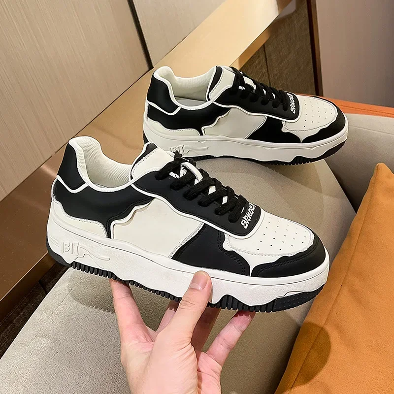 

Small White Women's Shoes New Thick Bottom High Top Design Korean Bread Shoes Ladies Casual Sports Board Shoes