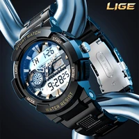 new lige mens sports dual digital watches led electronic clock quartz wristwatches waterproof military watch relogios masculino
