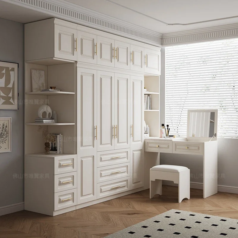 Полноразмерный шкаф для спальни ящик хранения скандинавские двери деревянный