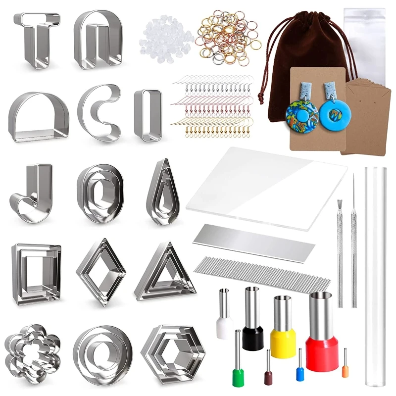 

165pcs Polymer Clay Earring Making Tools DIY Earring Polymer Clay Cutters Set
