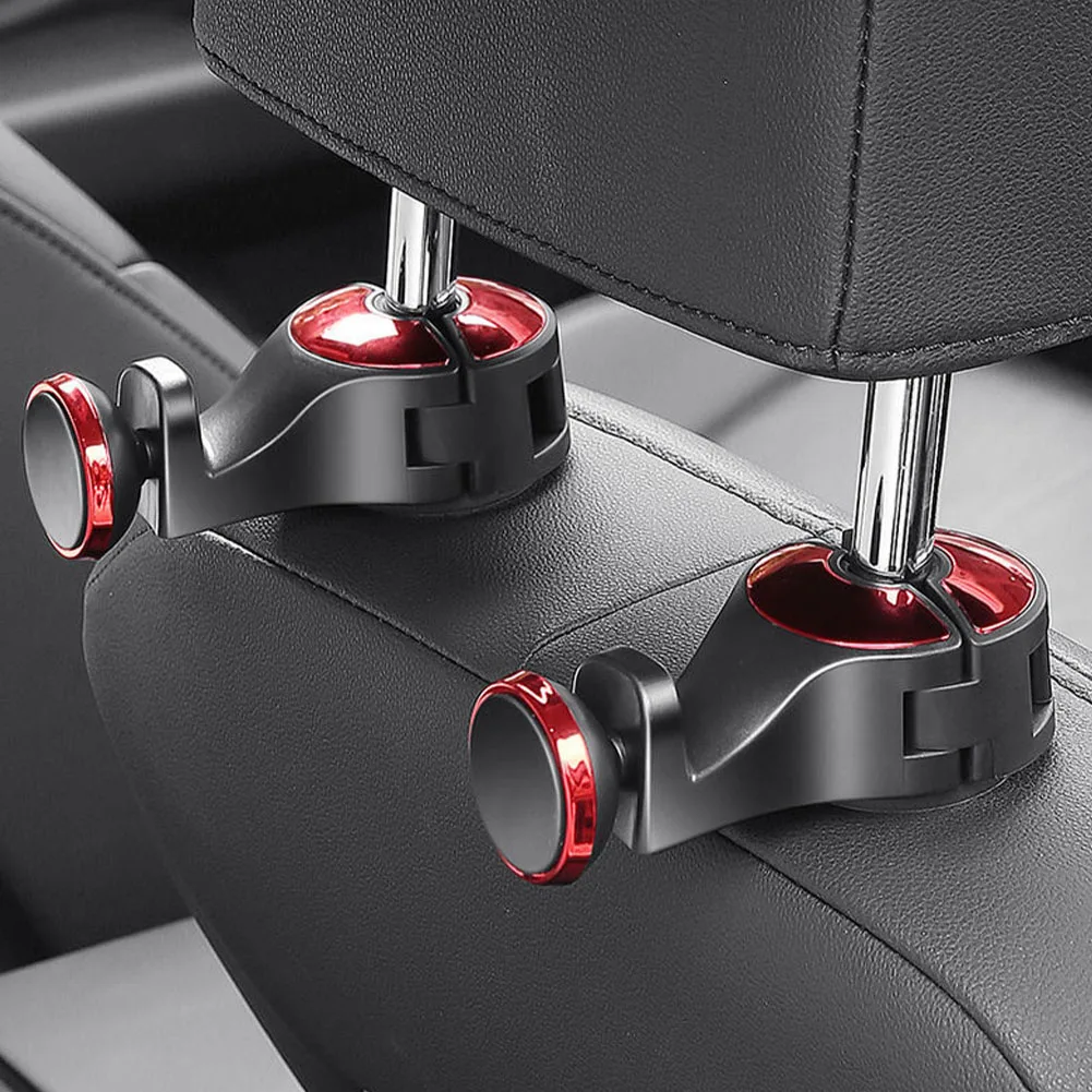 

Multifunctional Car Back Seat Headrest Hook With Magnetic Phone Holder 360° Rotation 2 In 1 Car Seat Hanging Hook Organizer