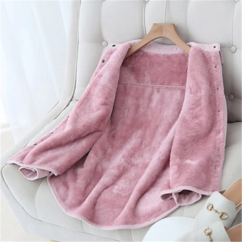 Осенне-зимняя новая плюшевая утолщенная Женская Повседневная Корейская