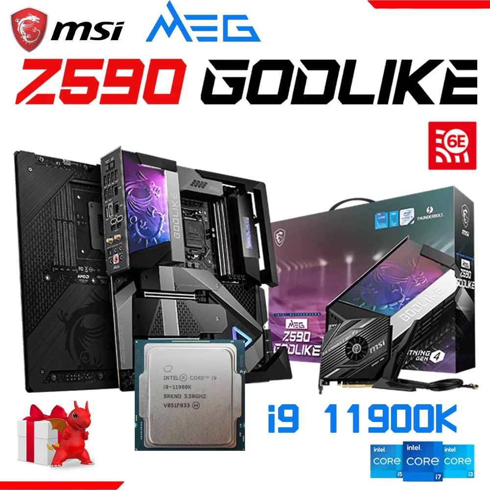 

Новый процессор Intel Core i9 11900K с MSI MAG Z590 GODLIKE DDR4 USB PCI-E 4,0 LGA 1200 SATA ATX Intel Z590 игровая материнская плата