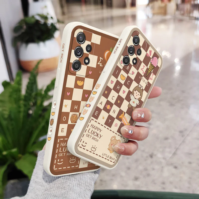 

Chessboard Girl Case For Samsung A73 A53 A33 A23 A13 A03S A03 A52 A52S A51 A72 A71 A32 A31 A22 A21S A12 A02S A02 4G 5G Cover