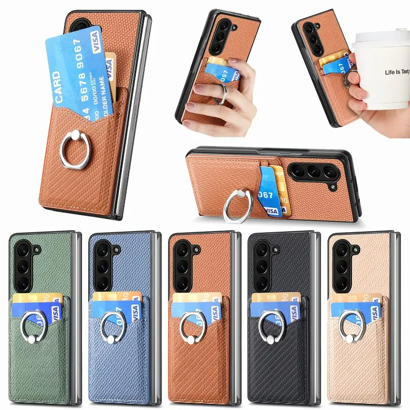 

360 ° Rotation Finger Ring Folding Case Phone Cover For Samsung Galaxy Z Fold 5 4 Z Fold3 2 Magnetic Wallet Card Flip Phone Case