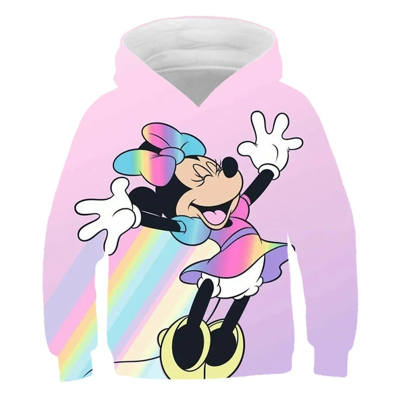 

1-14 Year New Mickey Mouse Hoodies Clothes Spring Autumn Sweatshirts Clothing 3d Printing Girls Long Sleeve Hooded Tops Costumes