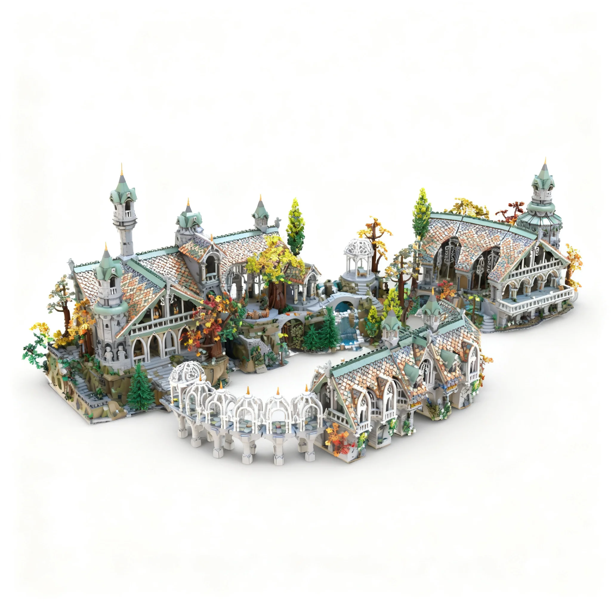 Фото 6754 детали MOC: Архитектурная модель Ворот Ривенделла из «Властелина колец» (Хоббит), конструктор, креативный подарок на Рождество, игрушка для самостоятельной сборки №4