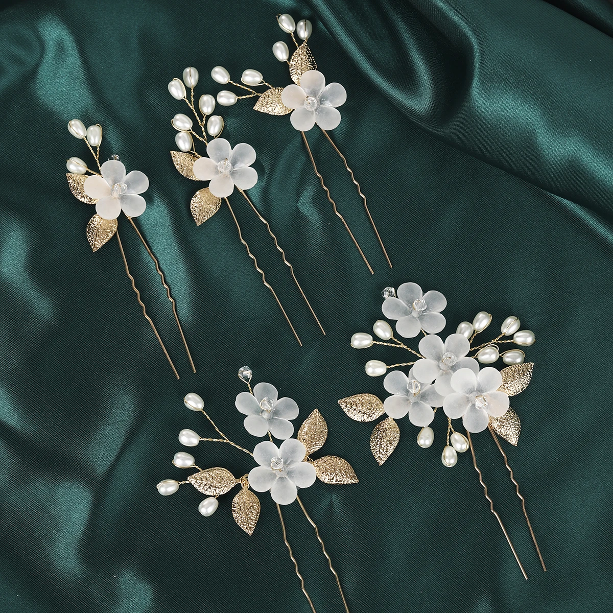 Efily модный набор заколок для волос с кристаллами и цветком Mori 5 шт. заколка