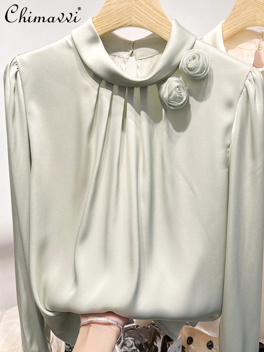 

Женская блузка с воротником-стойкой, Элегантная блузка во французском стиле