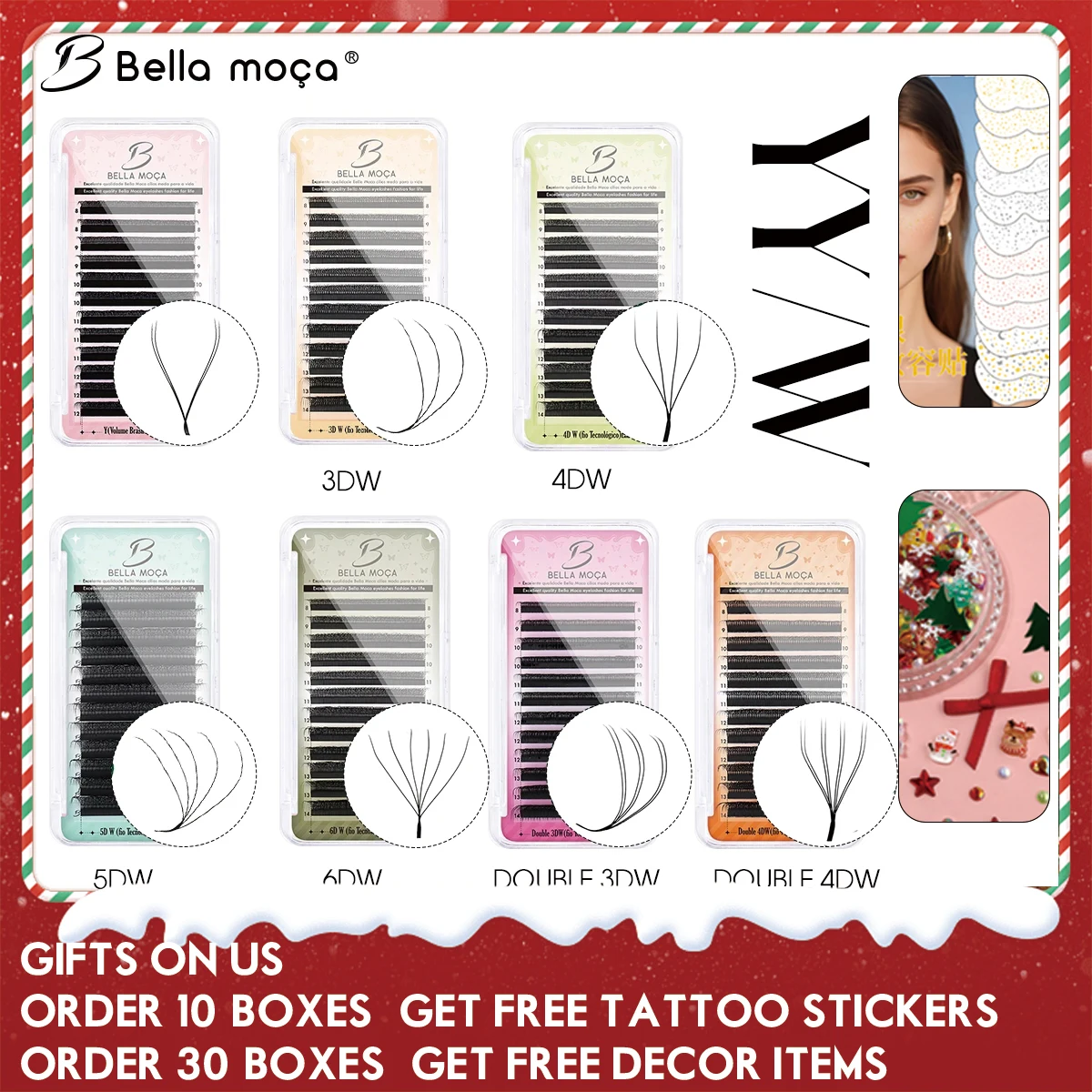 Bella moça YY/3D/4D/5D/6D/7D/8DW Cílios 8-14mm D Curl 0,07 Cílios macios naturais pretos