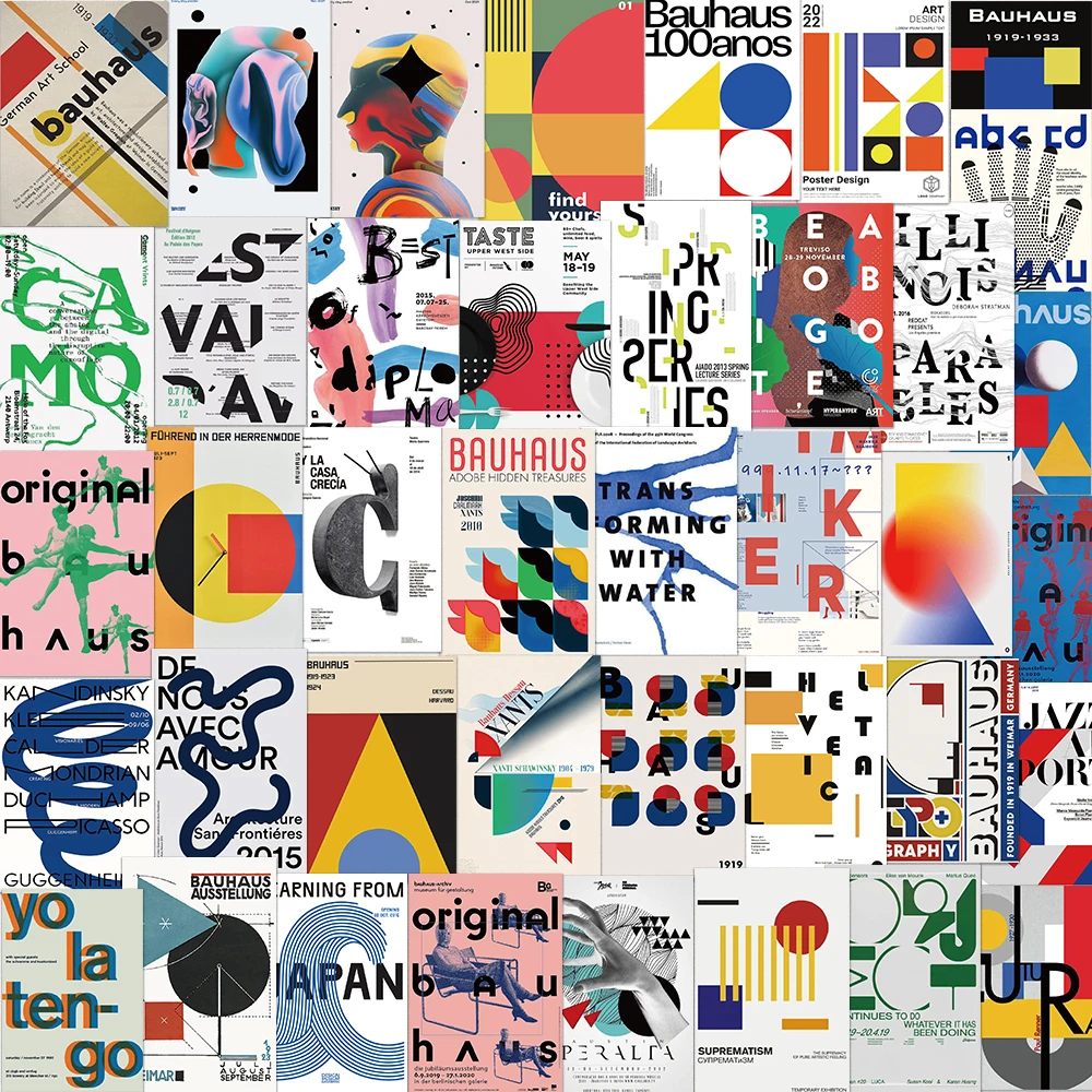 

10/25/40PCS Bauhaus Abstract Art Poster Stickers Decals DIY Fridge Phone Suitcase Laptop Notebook Car Wall Graffiti Sticker Gift