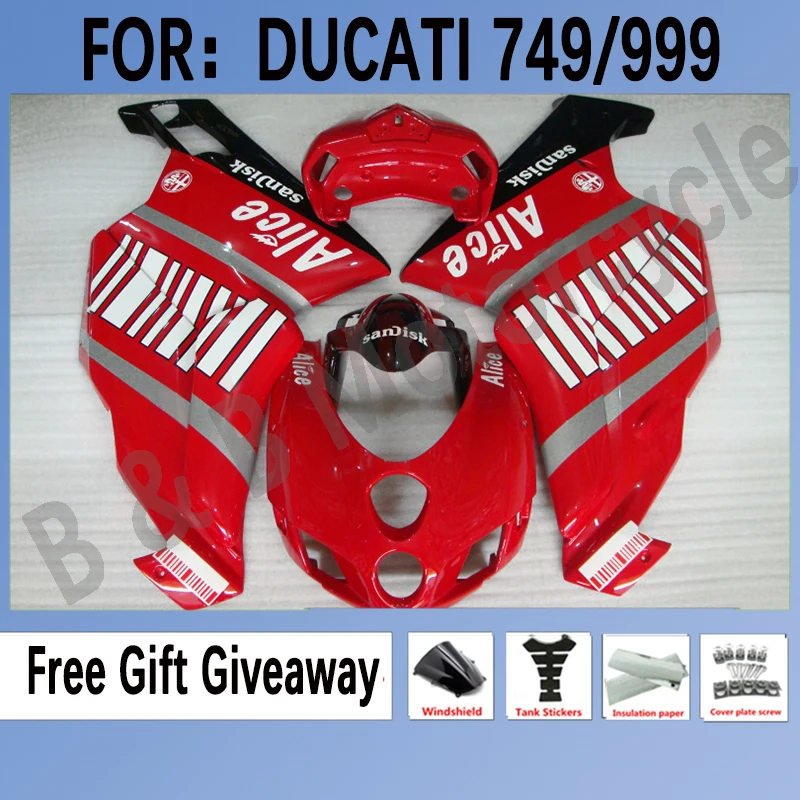

Комплект обтекателей ABS для мотоцикла DUCATI 749 749R 999 2003-2004 Обтекатели для 749 999 03 04 красный комплект обтекателей для кузова