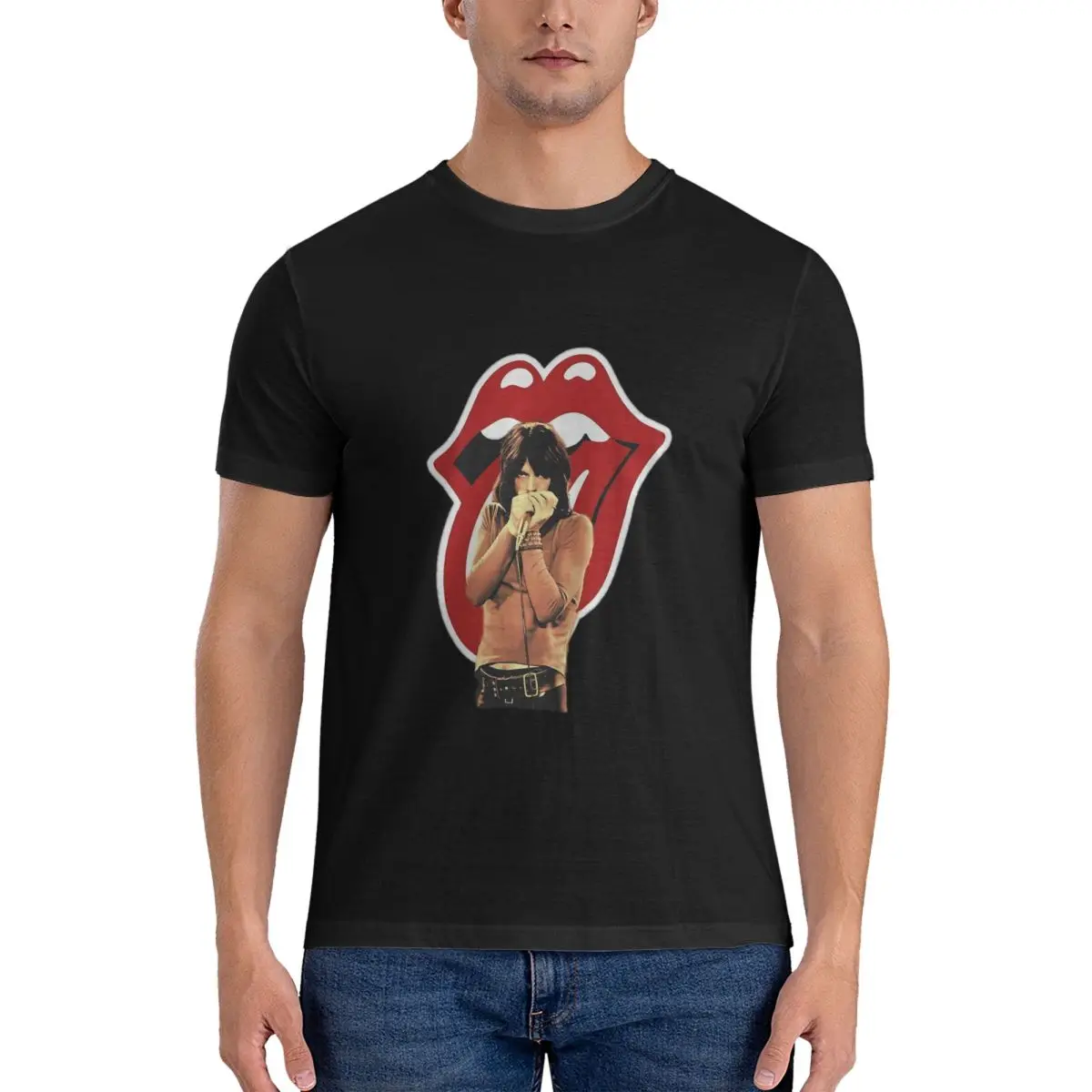 Футболка Mick Jagger мужская с коротким рукавом и круглым вырезом 100% хлопок