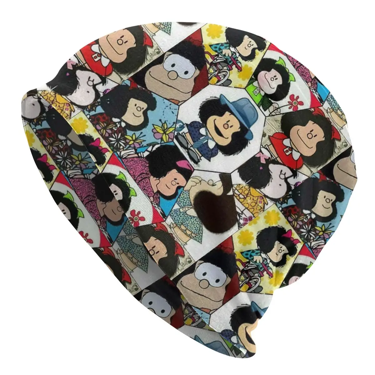 

Mafalda Collage Skullies Beanies Caps Hip Hop Winter Warm Women Men Knitting Hat Adult Unisex Quino Comic Bonnet Hats