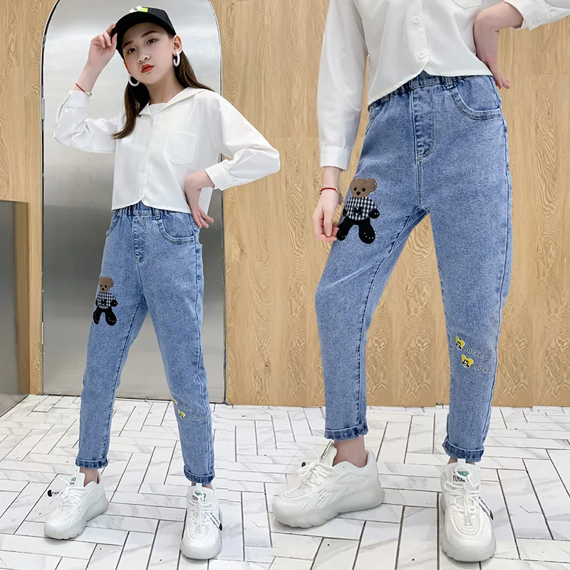 

Girl Leggings Kids Baby Long Jean Pants Trousers 2022 Cartoon Spring Summer Cotton Christmas Outfit Teenagers Children Clothing