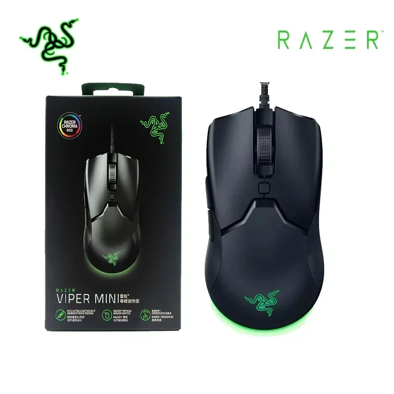 Razer Viper мини-мышь 8500DPI оптический датчик Chroma RGB Проводная 61 грамма легкая мышь SPEEDFLEX