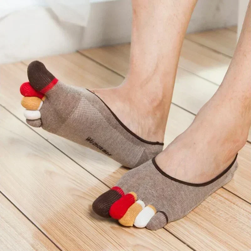 Носки мужские с низким вырезом хлопковые черные кофейные синие серые летние CDS099