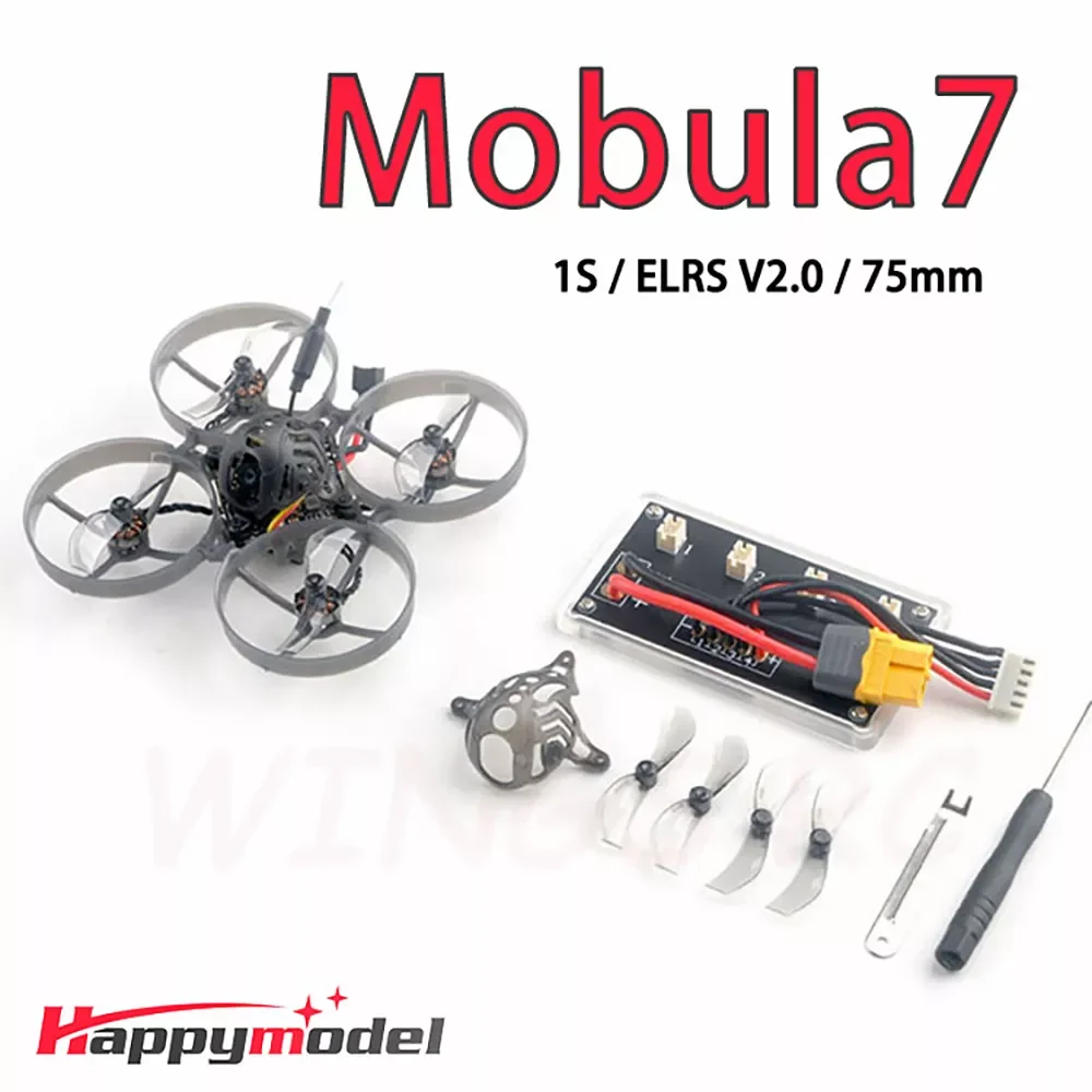 

В наличии HappyModel Mobula7 1S X12 5 в 1 AIO FC ELRS V2.0 BLHELIS 12A OPENVTX 400 МВт Runcam Nano3 RS0802 1S 75 мм FPV Tinywhoop