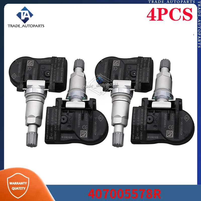 433 МГц датчик давления в шинах TPMS 4 шт. для 2003-2010 Renault Megana II Scenic II 407005578R 40700-5578R