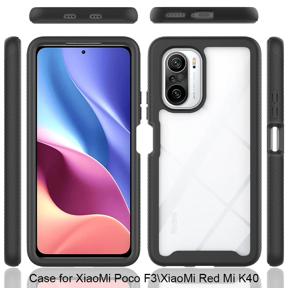 Гибридный прочный противоударный чехол 2 в 1 для Xiaomi Poco F3 Redmi K40 Note 9S 10S 10 Pro Max