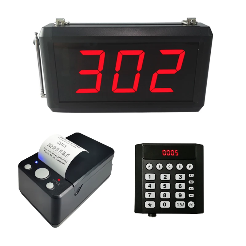 Ycall Number Calling System Wireless Restaurant Pager Queue Management Keyboard Call Screen Thermal Printer