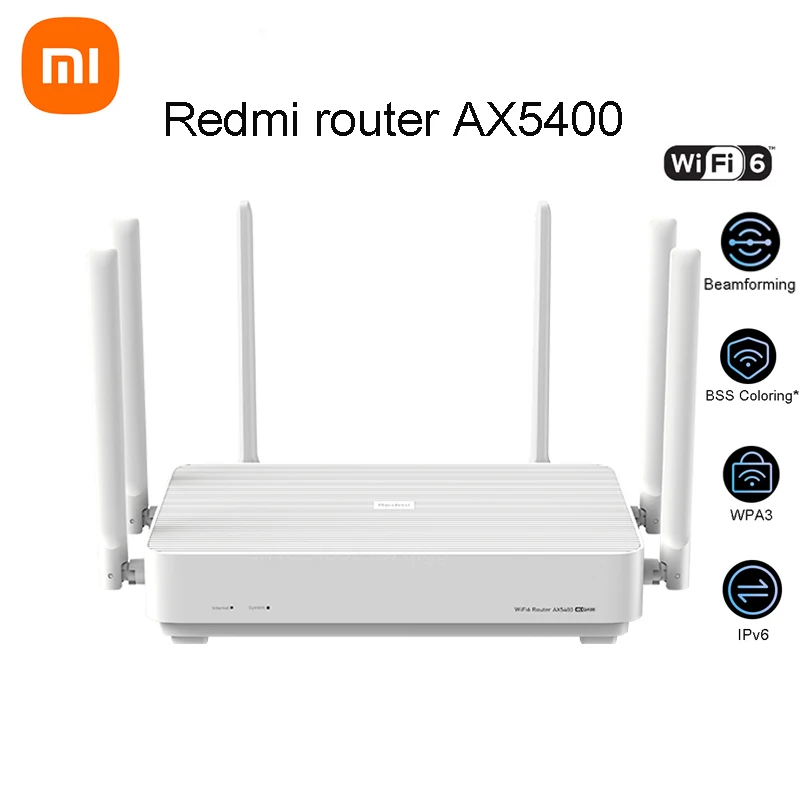 

Оригинальный маршрутизатор Xiaomi AX3000, Redmi AX5400, Wi-Fi, сетчатая система, Wi-Fi 6 Plus, 160 МГц, независимая NPU работа с Xiaomi mihome