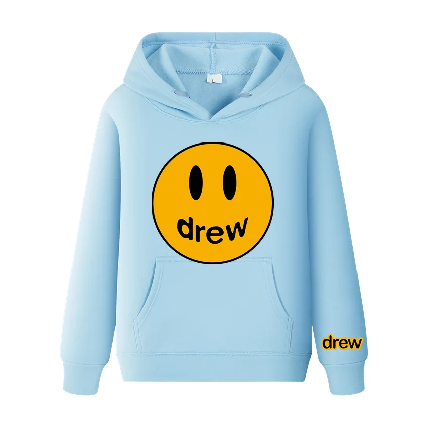 

2022 New Drew Brand Smiley Prints Mens Hoodies Fashion Hip Hop Fleece Hoodie Sweatshirts Justin Bieber Pullovers Unisex Clothing