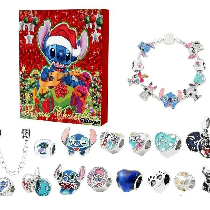 Disney Stitch Микки Рождественский Адвент-календарь Браслеты календарь обратного