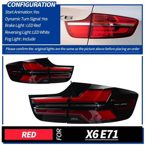 Автомобильные фары для BMW X6 E71, светодиодный задний фонарь 2007-2013 E71, задний стоп-сигнал, стоп-сигнал, DRL, задний ход, автомобильные аксессуары