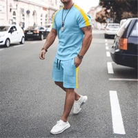 summer trend mens suits fashion sportswear short sleeve shorts 2 piece set jogging streetwear for male tracksuit men clothing