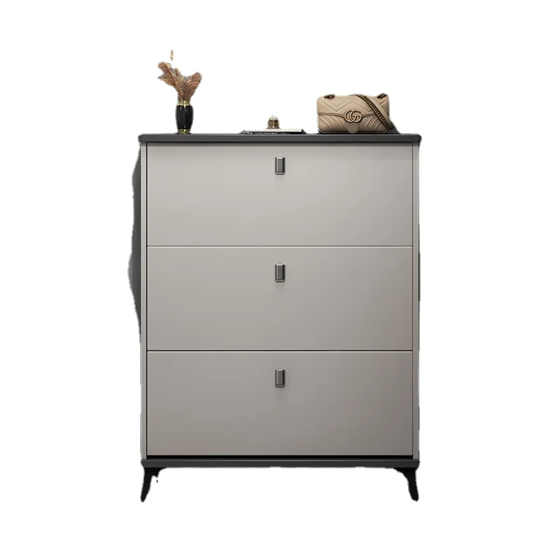 

ZL Tilting Ultra-Thin Shoe Cabinet Home Doorway Home Narrow Entrance Cabinet Integrated Storage Fantastic