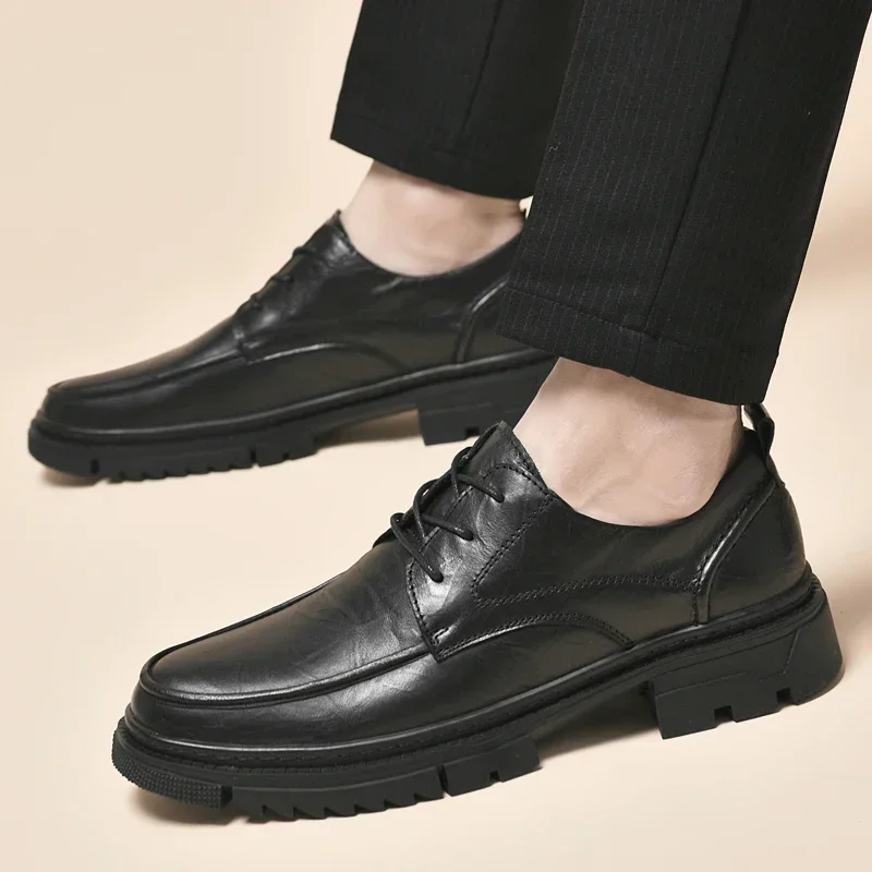 

Туфли мужские деловые, натуральная кожа, роскошные повседневные деловые туфли-оксфорды, британский стиль, мужские мокасины