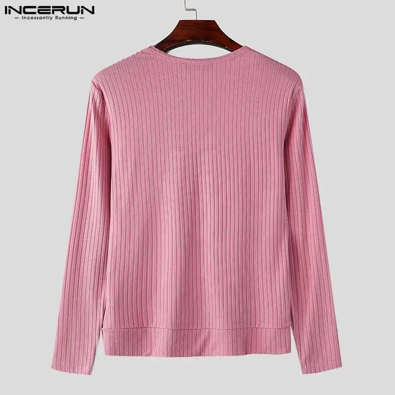 Мужской трикотажный свитер с V-образным вырезом и длинным рукавом