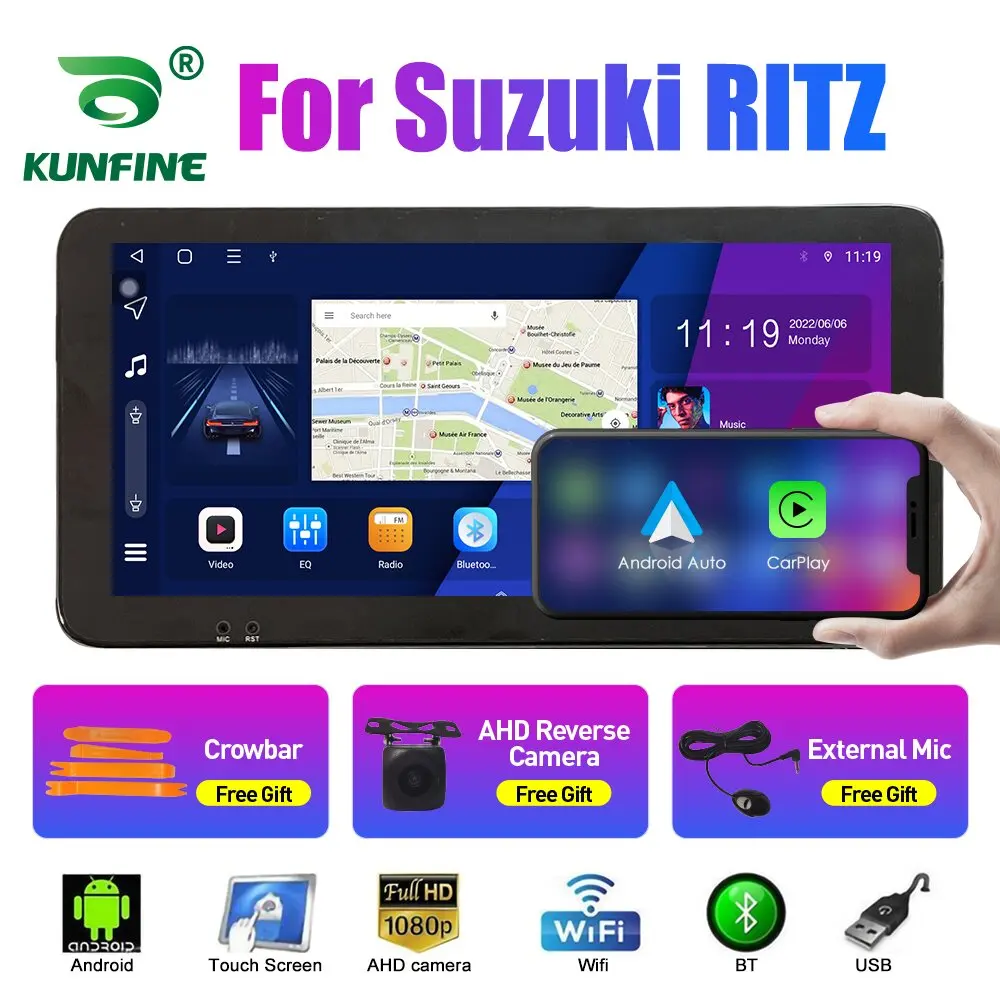 

Автомобильный радиоприемник 10,33 дюйма для Suzuki RITZ 2Din Android Восьмиядерный автомобильный стерео DVD GPS навигатор плеер QLED экран Carplay