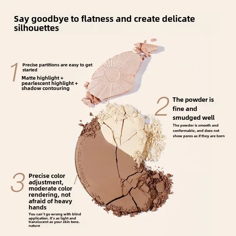 ForeverKey Finishing Face Palette Makeup Highlighter Nose Shadow Contour Powder Matte Iluminador Light to Medium