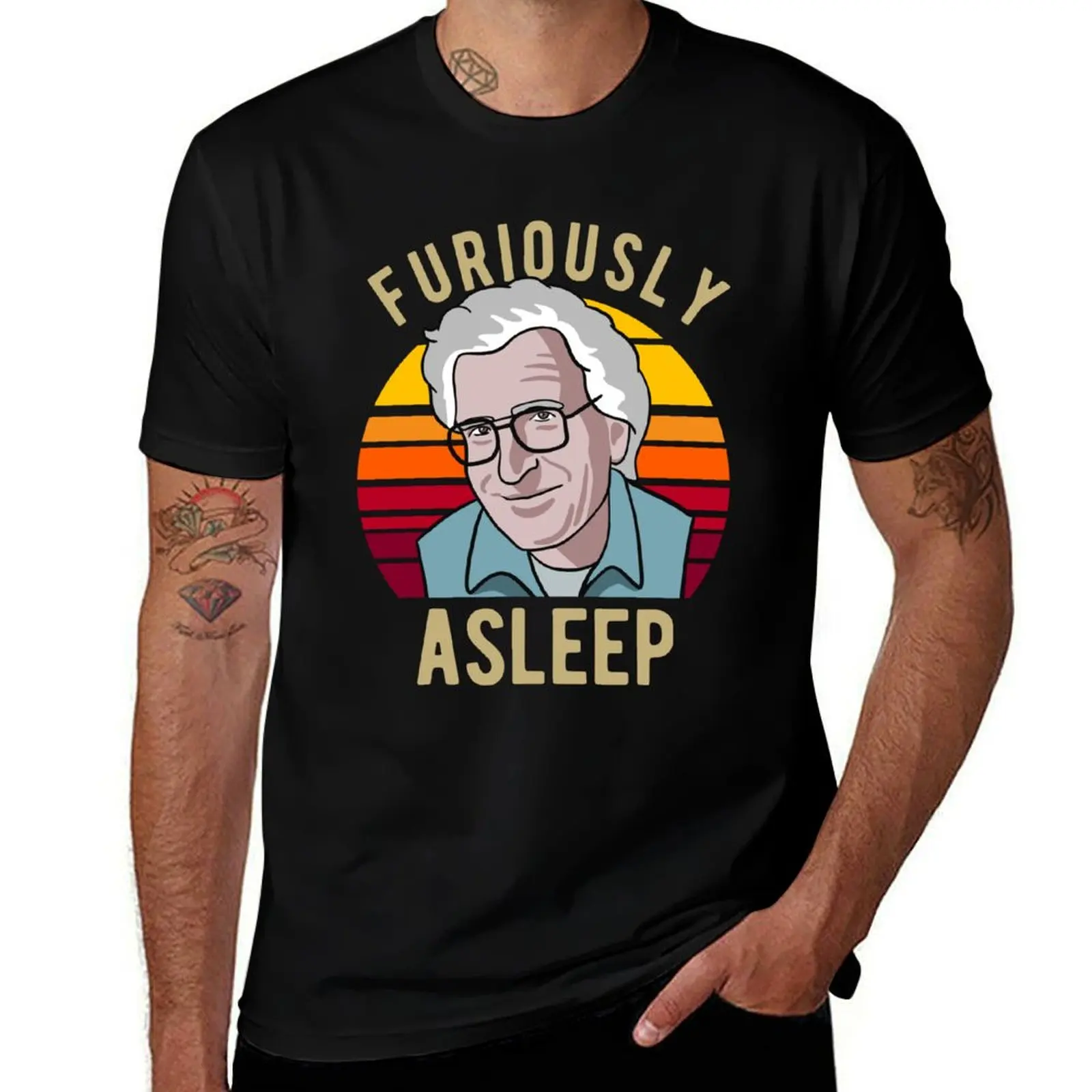 Noam Chomsky - Furiously Asleep забавная футболка Linguist Art новое издание блузка рубашки футболки