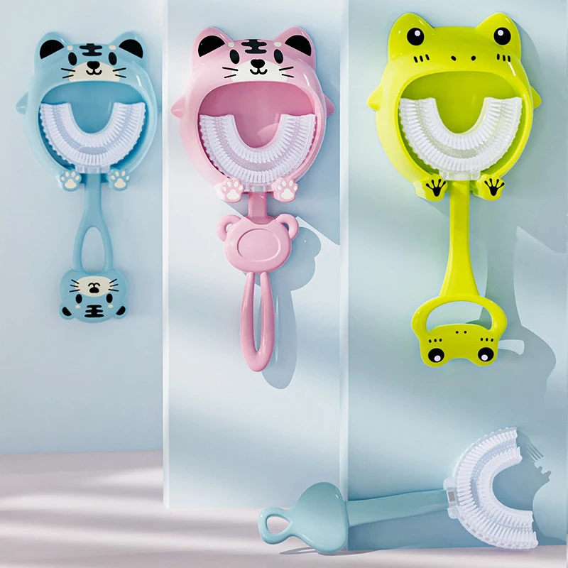 

Baby Toothbrush Children 360 Degree U-shaped Child Toothbrush Oral Care Cleaning Brush Soft Silicone Baby Brush 2-12Y