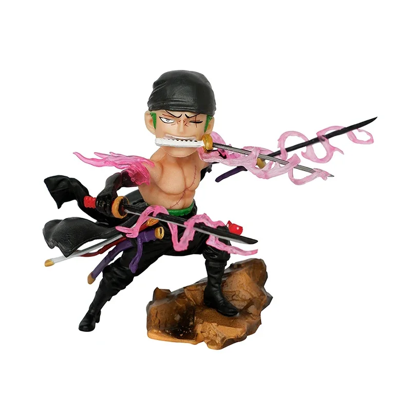 

8cm One Piece Anime Q Version Roronoa Zoro Action Figures PVC Figurine Model Collectible Toys for Christmas Gift