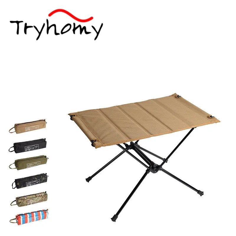 Tryhomy Outdoor Folding Tactical Table Portable Lightweight Dinner Table Picnic Desk Camping Fishing Hiking Table